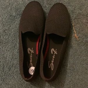 Black slip on shoes, size 9